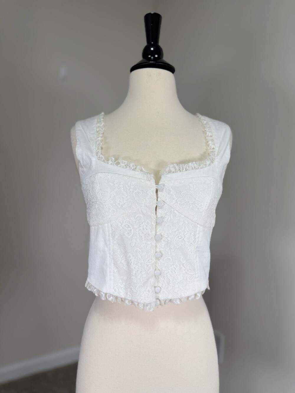 Edit by Nine Lace Patchwork Corset Lace Romantic Renaissance Coquette Layering